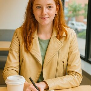 Cache Cream Leather Motorcycle Jacket Sz Small